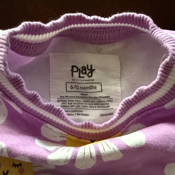 Little Sleepies 6-12 month Flower Power sweatshirt - Picture 2 of 5